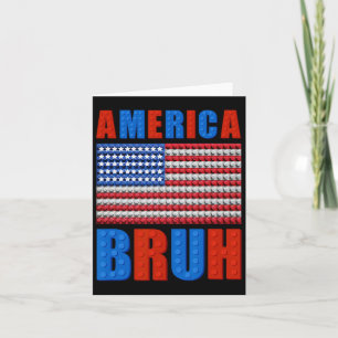 Amerika Gebäude Bricks Flag 4. Juli Mast Karte