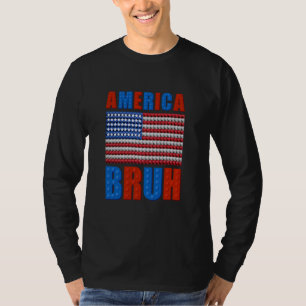 Amerika Gebäude Bricks Flag 4. Juli Mast T-Shirt