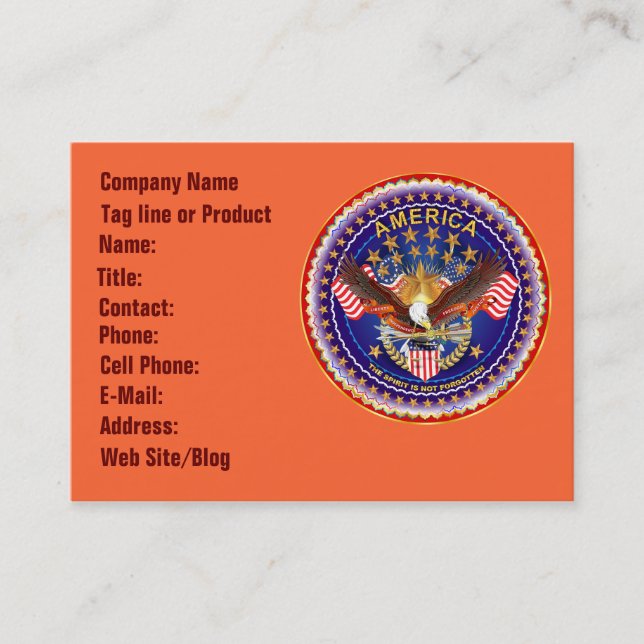 Amerika-Geist-Visitenkarte Horz.Please sehen Visitenkarte (Vorderseite)