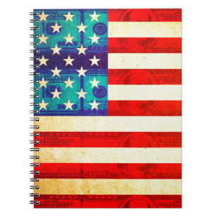 Amerika Geld Flagge Notizblock