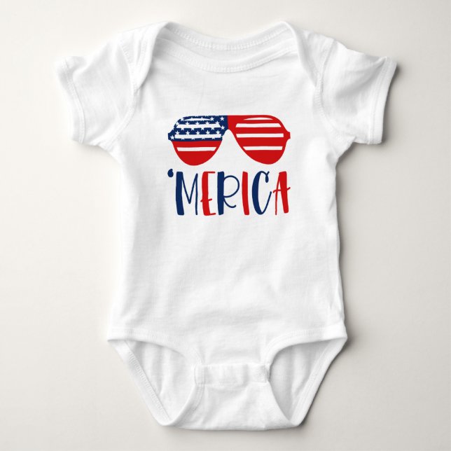 Amerika-Glas Baby Strampler (Vorderseite)