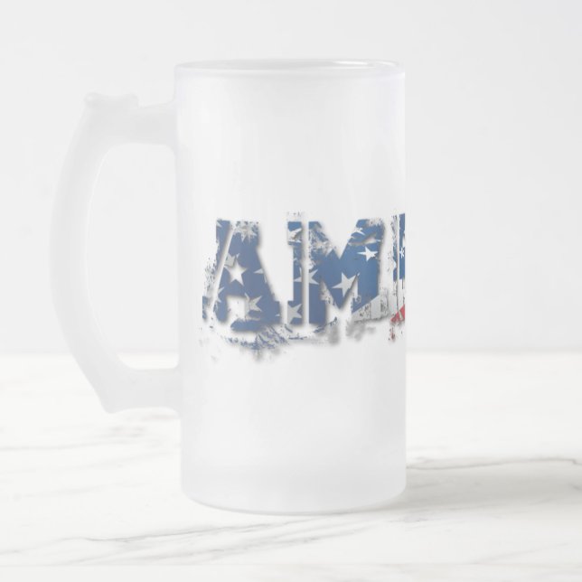Amerika-Glas-Tasse Mattglas Bierglas (Links)