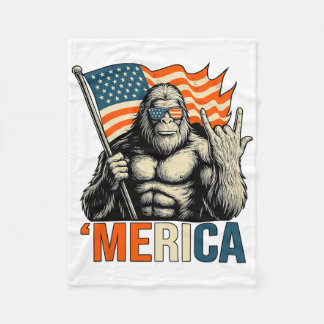 ‚Amerika Gorilla-Flagge Sungles Lustig Patriotisch Fleecedecke