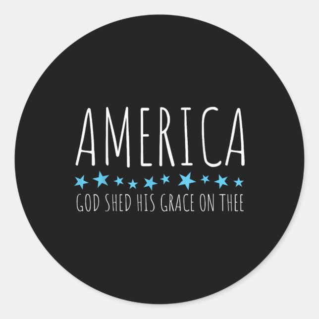 Amerika, Gott hat dir seine Gnade geschenkt Runder Aufkleber (Vorderseite)