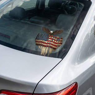 Amerika Grunge-Flagge und Adler Fensteraufkleber