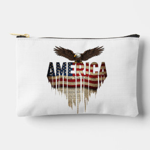 Amerika Grunge-Flagge und Adler Zubehörtasche