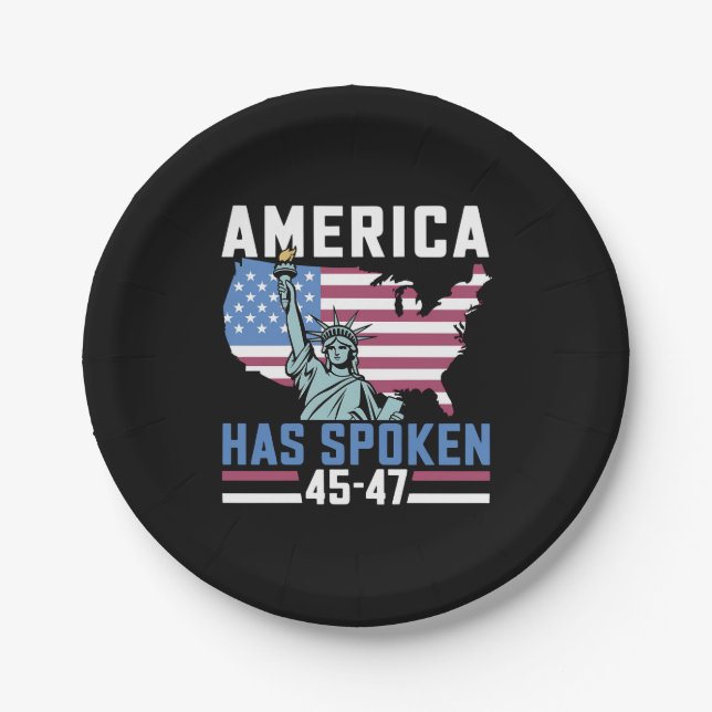 Amerika hat 45 47 Trump Präsident Vintag gesproche Pappteller (Vorderseite)