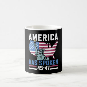 Amerika hat gesprochen 45 47 Trump Präsident Vinta Kaffeetasse