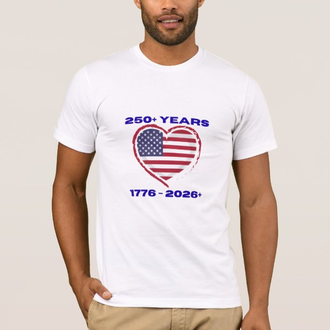 Amerika - Herz und Fahne | 250 Jahre T-Shirt (Vorderseite)