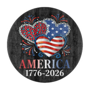 Amerika Herzen 1776-2026 Patriotisch Schneidebrett