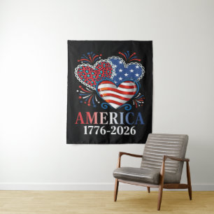 Amerika Herzen 1776-2026 patriotisch Wandteppich