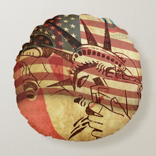 Amerika, Hintergrund Rundes Kissen (Vorderseite)