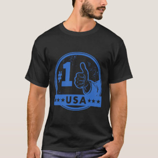 Amerika Ich bin Nummer Eins USA Grafik Daumen Hoch T-Shirt