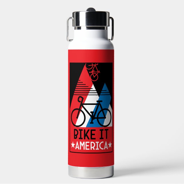 Amerika im Rad Trinkflasche (Vorderseite)