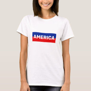 Amerika im T - Shirt Blue & Red Stripes