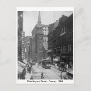 Amerika im Vintage-Stil, Washington Street, Boston Postkarte