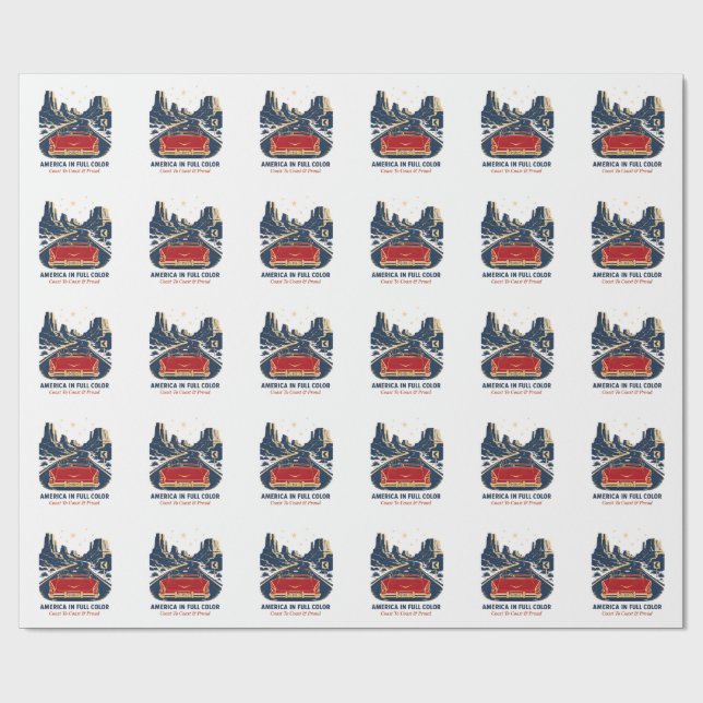 Amerika in voller Farbe Geschenkpapier (Flach)