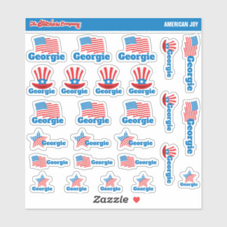 Amerika Individuelle Name Labels | Aufkleber