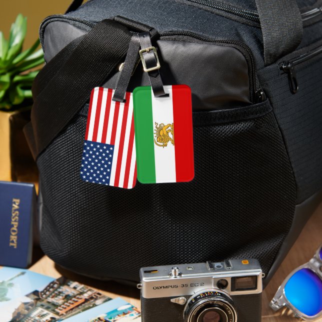 Amerika Iran Länderflaggen Reise Gepäckanhänger (Vorderseite & Rückseite)