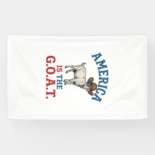 Amerika ist das G.O.A.T patriotisches Ziegen Cowbo Banner