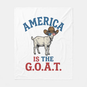 Amerika ist das G.O.A.T patriotisches Ziegen Cowbo Fleecedecke