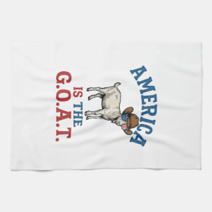Amerika ist das G.O.A.T patriotisches Ziegen Cowbo Geschirrtuch