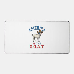Amerika ist das G.O.A.T patriotisches Ziegen Cowbo Schreibtischunterlage