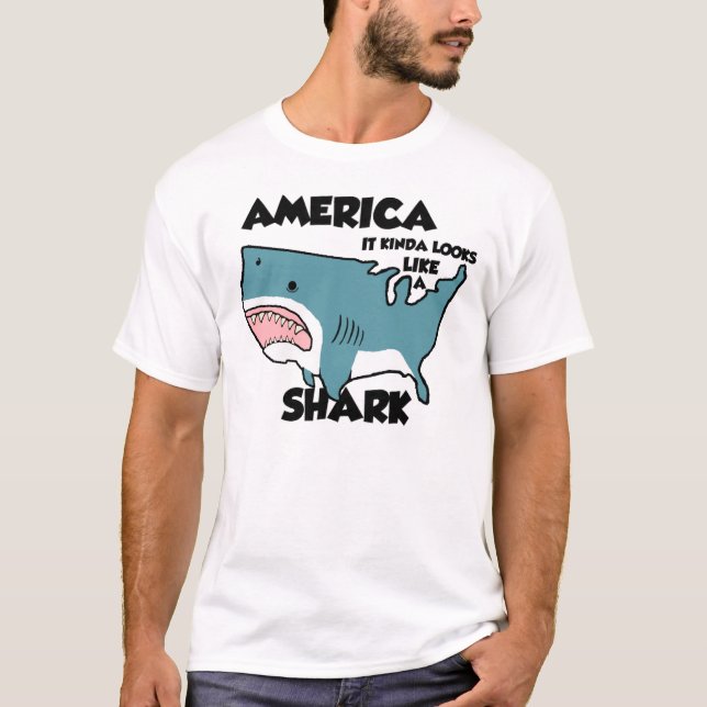 Amerika ist ein Haifisch (oder sehen Sie das neue T-Shirt (Vorderseite)