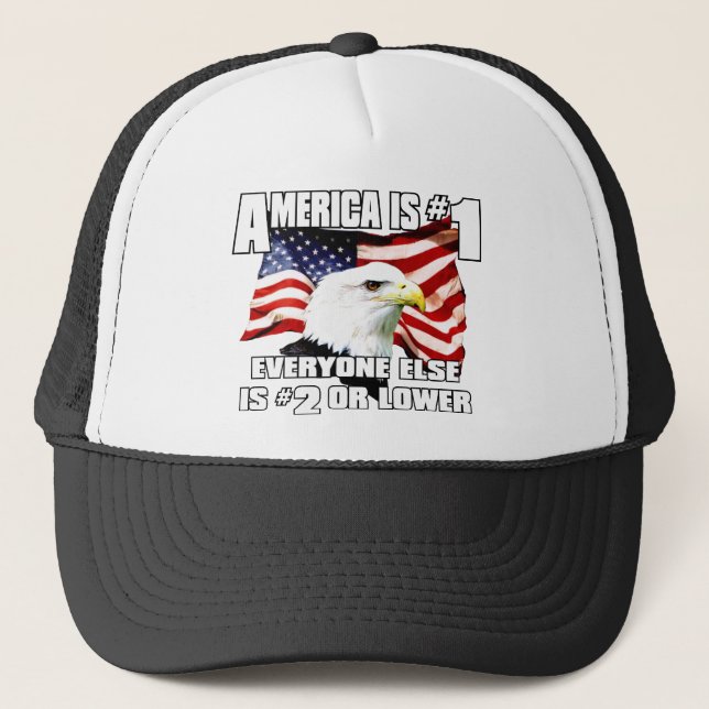 Amerika ist Nr. 1 Truckerkappe (Vorderseite)
