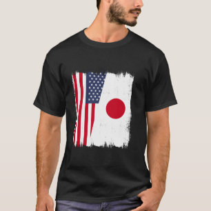 Amerika Japan Half Flag Wear USA Japanisch T-Shirt