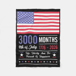 Amerika-Jubiläum USA 3000 Monate 250 Jahre Juli Fleecedecke