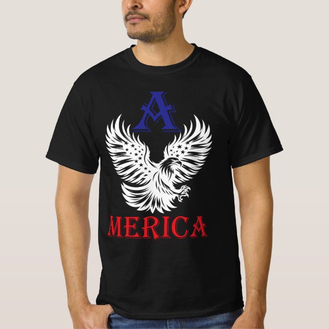 Amerika kämpft mit amerikanischer Flagge T-Shirt (Vorderseite)