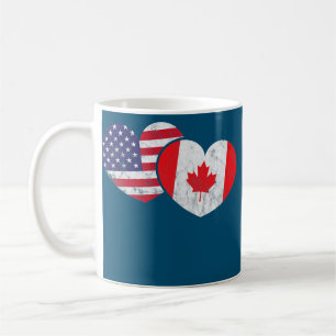 Amerika Kanada Herzenflagge Amerikanisch Kanadisch Kaffeetasse