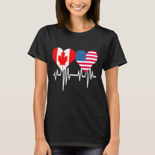 Amerika Kanada Paare Herz T-Shirt