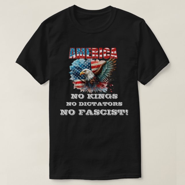 AMERIKA KEINE ART KEINE DIKTATOREN KEIN FASKIST! T-Shirt (Design vorne)