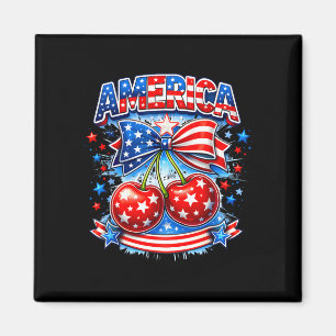 Amerika Kirschschleife Sterne Streifen usa 4. Juli Magnet