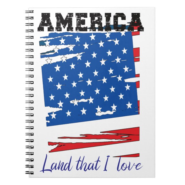 Amerika, Land, das ich Liebe Notebook, amerikanisc Notizblock (Vorderseite)