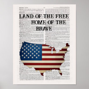 Amerika Land der Freien Zuhause der Brave Poster