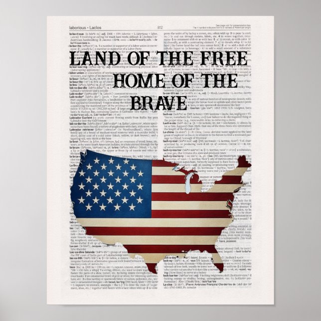 Amerika Land der Freien Zuhause der Brave Poster (Vorne)