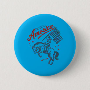 Amerika Land der Heimat der Tapferen Rodeo Button