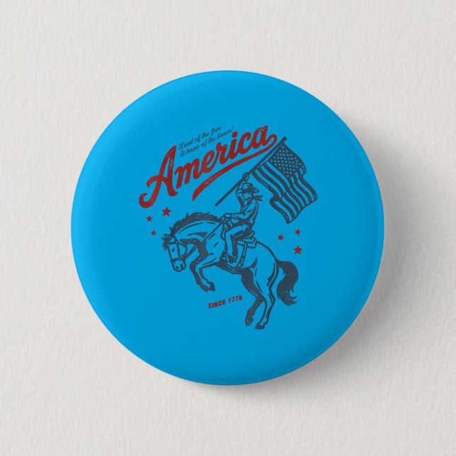 Amerika Land der Heimat der Tapferen Rodeo Button (Vorderseite)