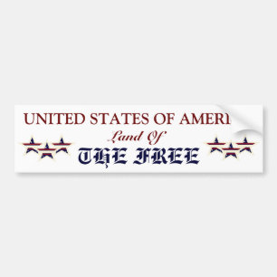 AMERIKA-LAND DES FREIEN AUTOAUFKLEBERS AUTOAUFKLEBER