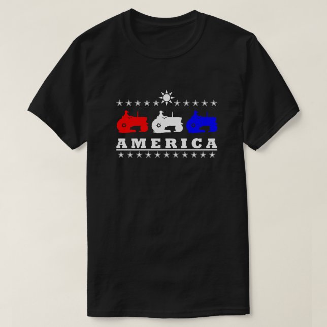 Amerika - landwirtschaftliche Zugmaschinen T-Shirt (Design vorne)