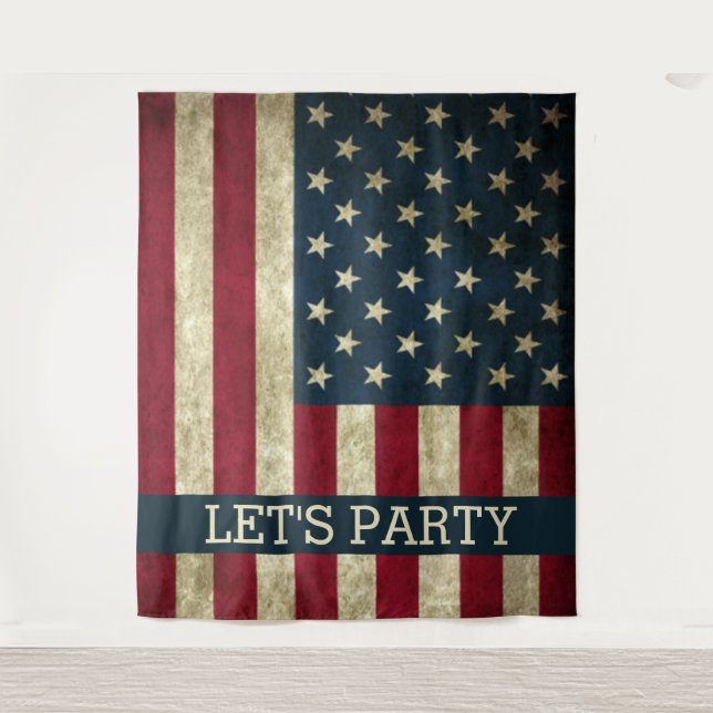 AMERIKA LASSE PARTY-BACKDROP WANDTEPPICH (Vorderseite)