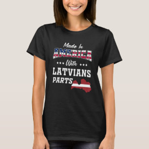Amerika Lettland Teile Lettland Karte Flagge Herku T-Shirt