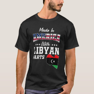 Amerika Libyen Teile Libyen Karte USA Flaggen-Herk T-Shirt