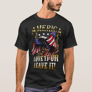 Amerika Liebe es oder Verlasse es Patriotic Eagle T-Shirt