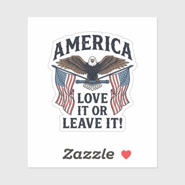 Amerika Liebe Es Oder Verlasse Es Patriotischer Ad Aufkleber (Blatt)