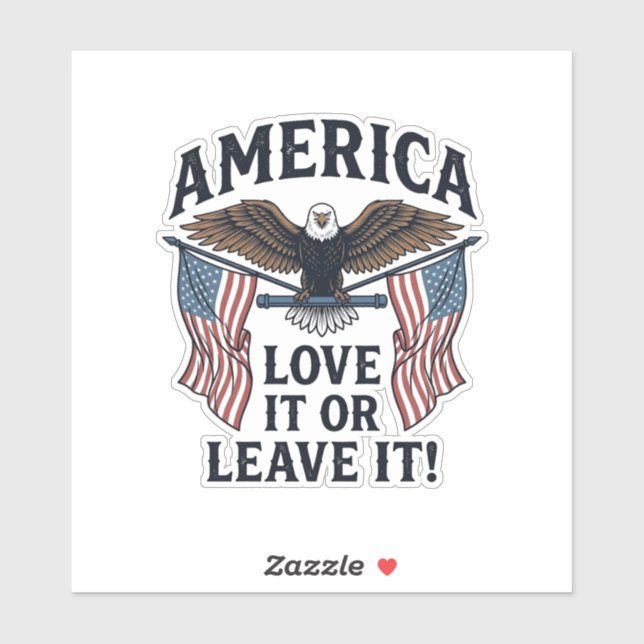 Amerika Liebe Es Oder Verlasse Es Patriotischer Ad Aufkleber (Blatt)