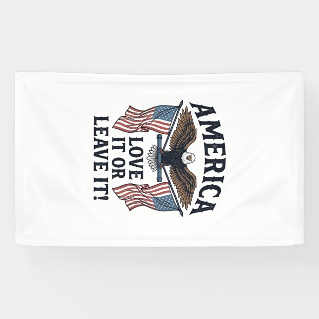 Amerika Liebe Es Oder Verlasse Es Patriotischer Ad Banner (Horizontal)